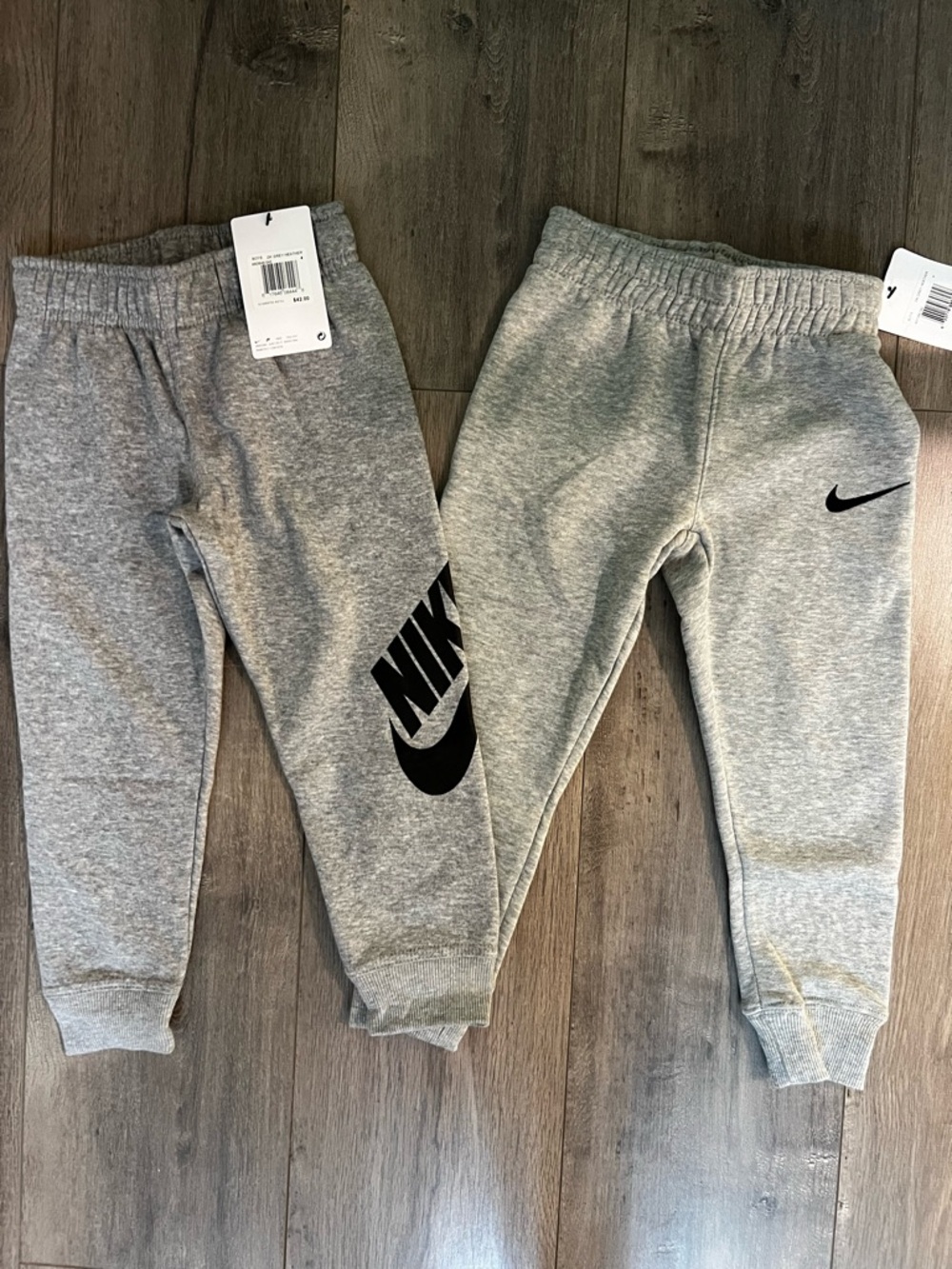 Nike Kids Gray Sweatpants with Black Logo - Twin Pack Look